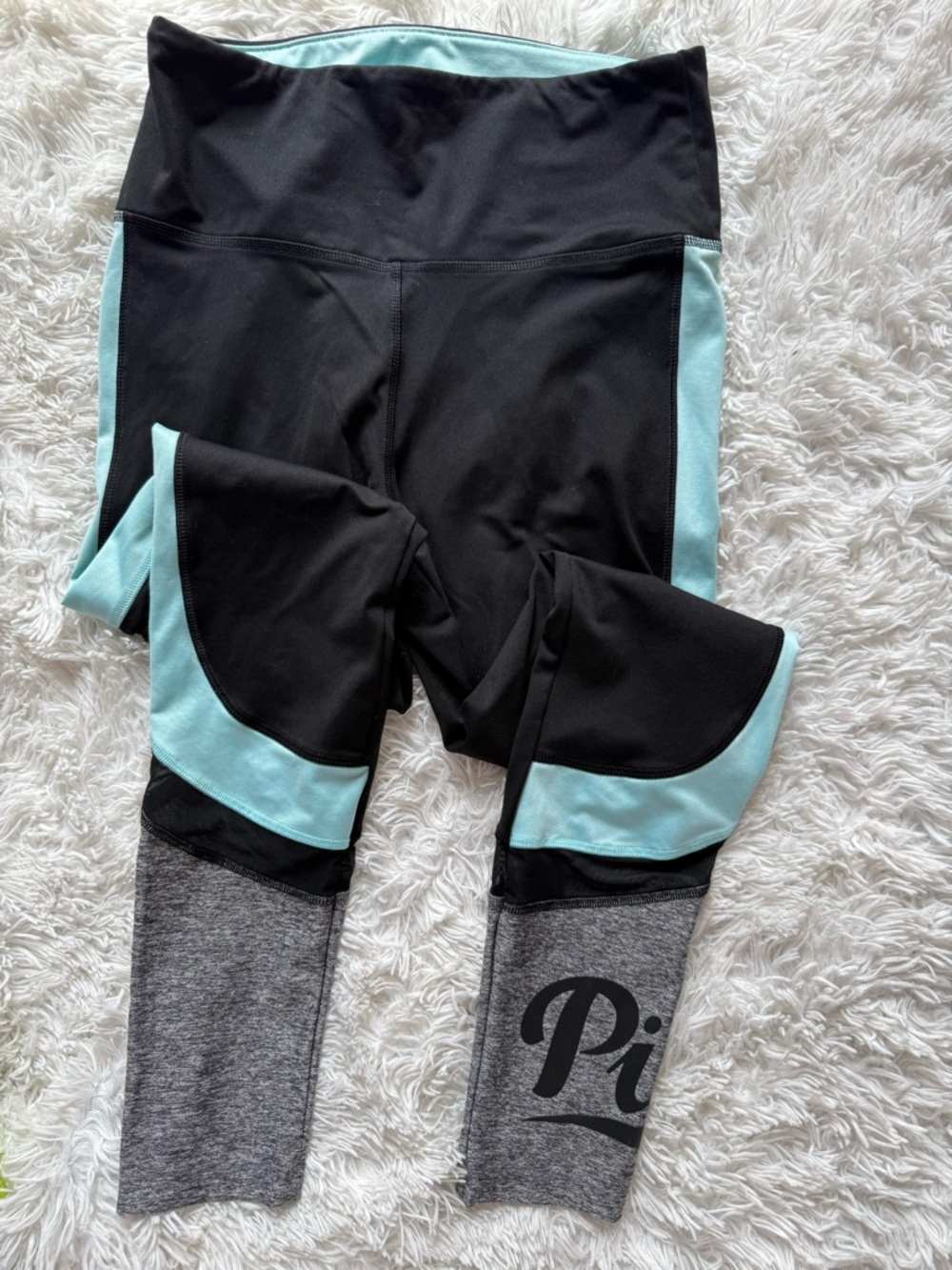 PINK Victoria's Secret Black Skinny Jeans with Mint Trim